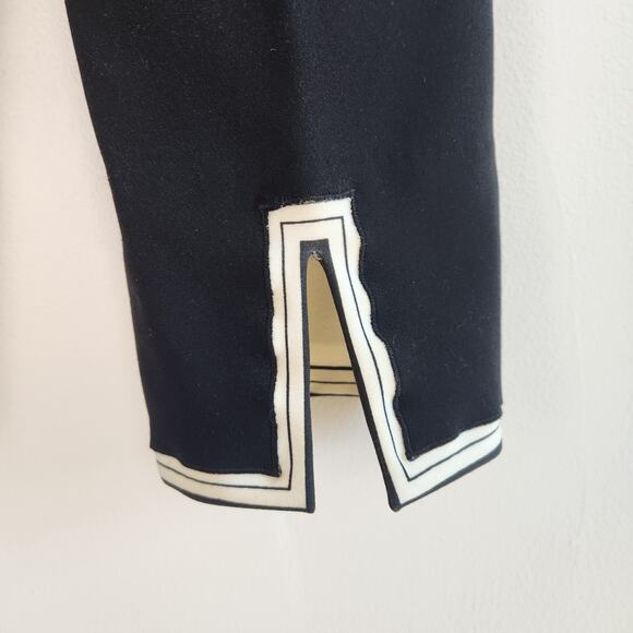 60s Slit Capris Pants Mr Dino Black & White Elastic 10 - Picture 3 of 10